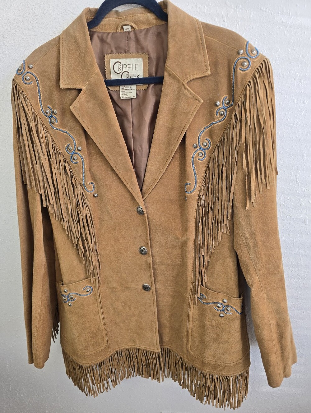 Cripple Creek 100% Leather Suede Fringe Western Jacket XXL - Picture 3 of 11